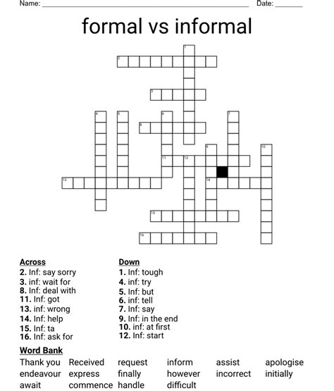 formal discussion crossword